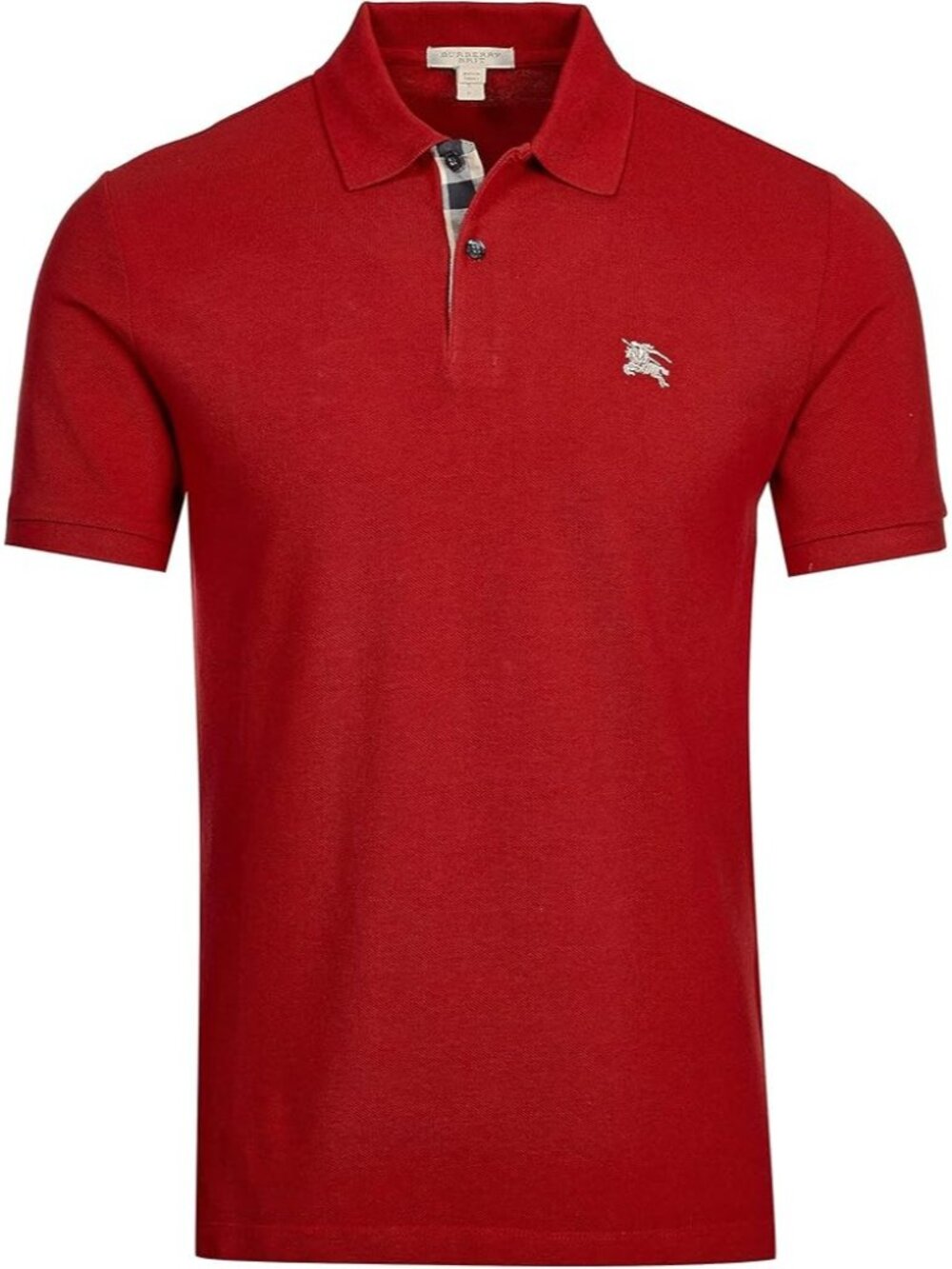 Pre-owned Burberry Brit Cotton Short Sleeve Polo Shirt Military Red M